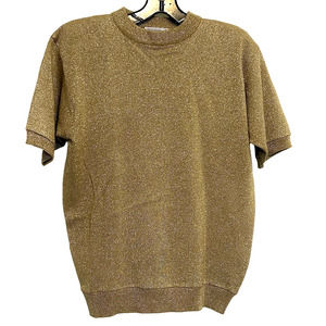 Vintage Regency For Joyce Gold Metallic Thread Pull Over Top Women's Size L